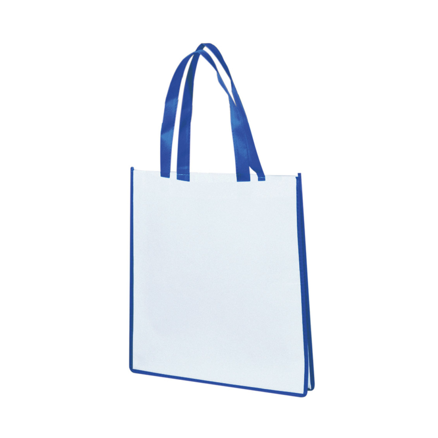 Еко чанта NWB-011, бяла със сини дръжки