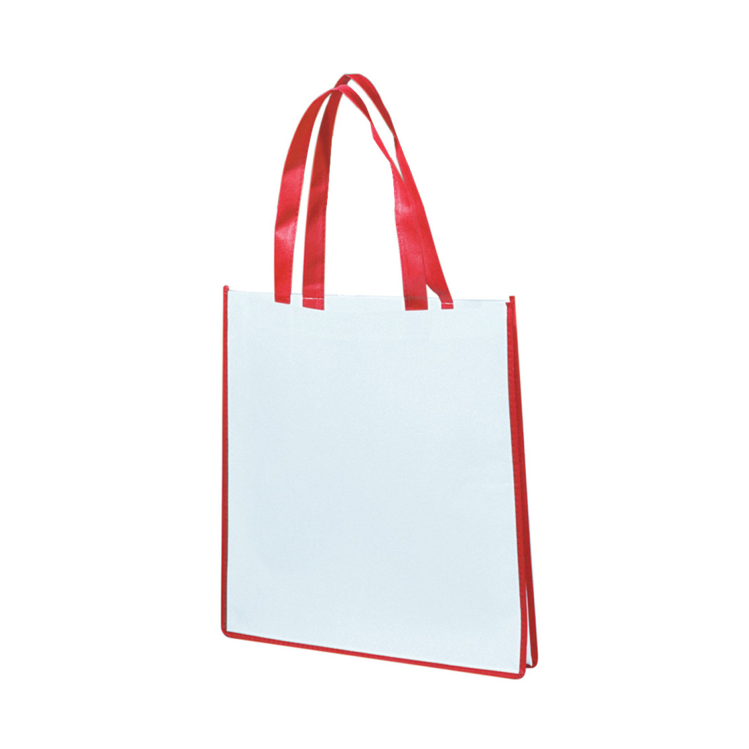 Еко чанта NWB-011, бяла с червени дръжки