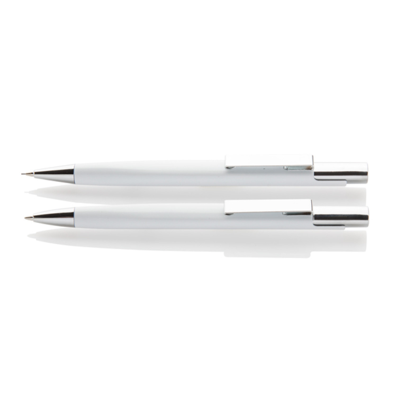 Комплект метална химикалка и автоматичен молив Glamy 20055-W, бял