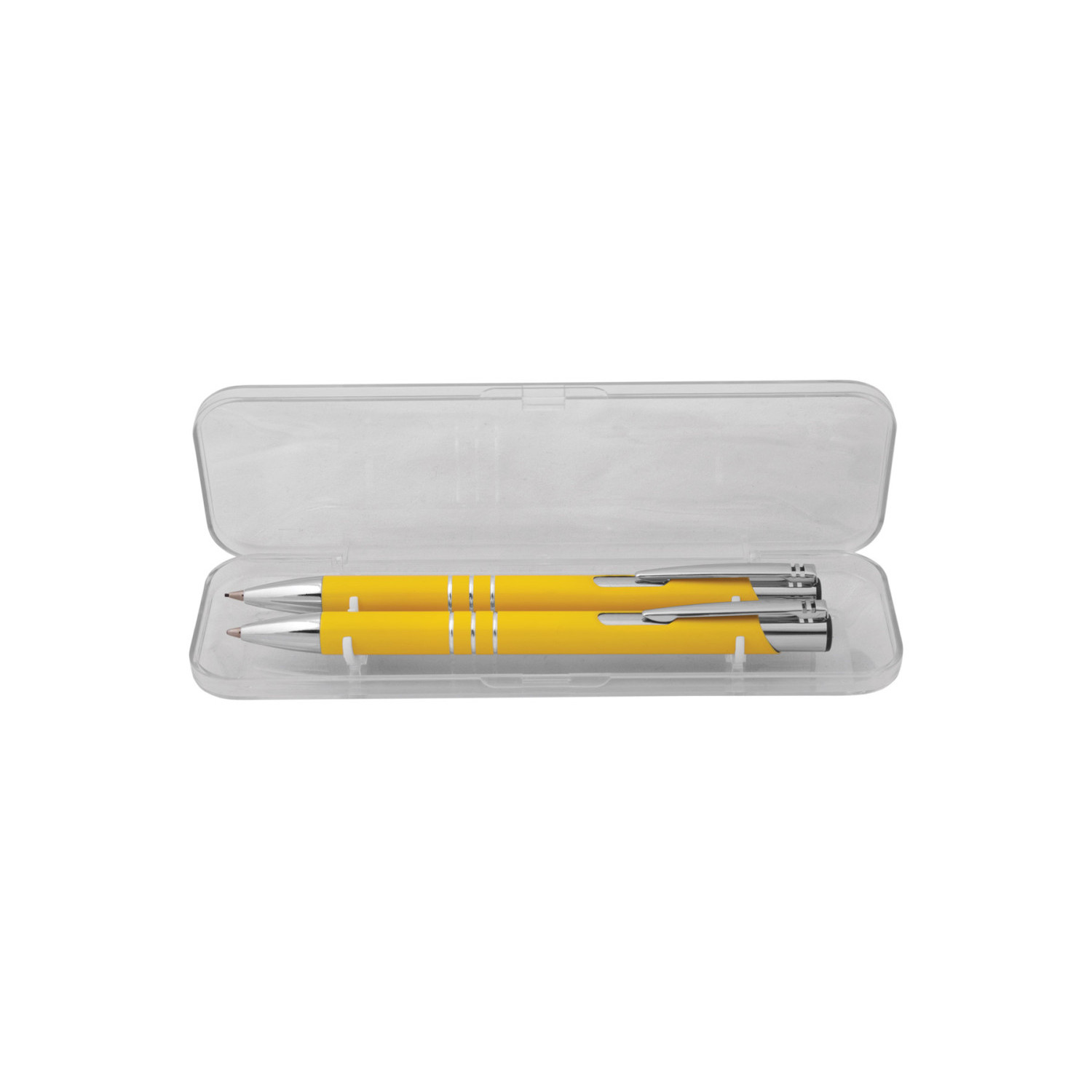 Комплект метална химикалка и автоматичен молив BMP-1d, жълт