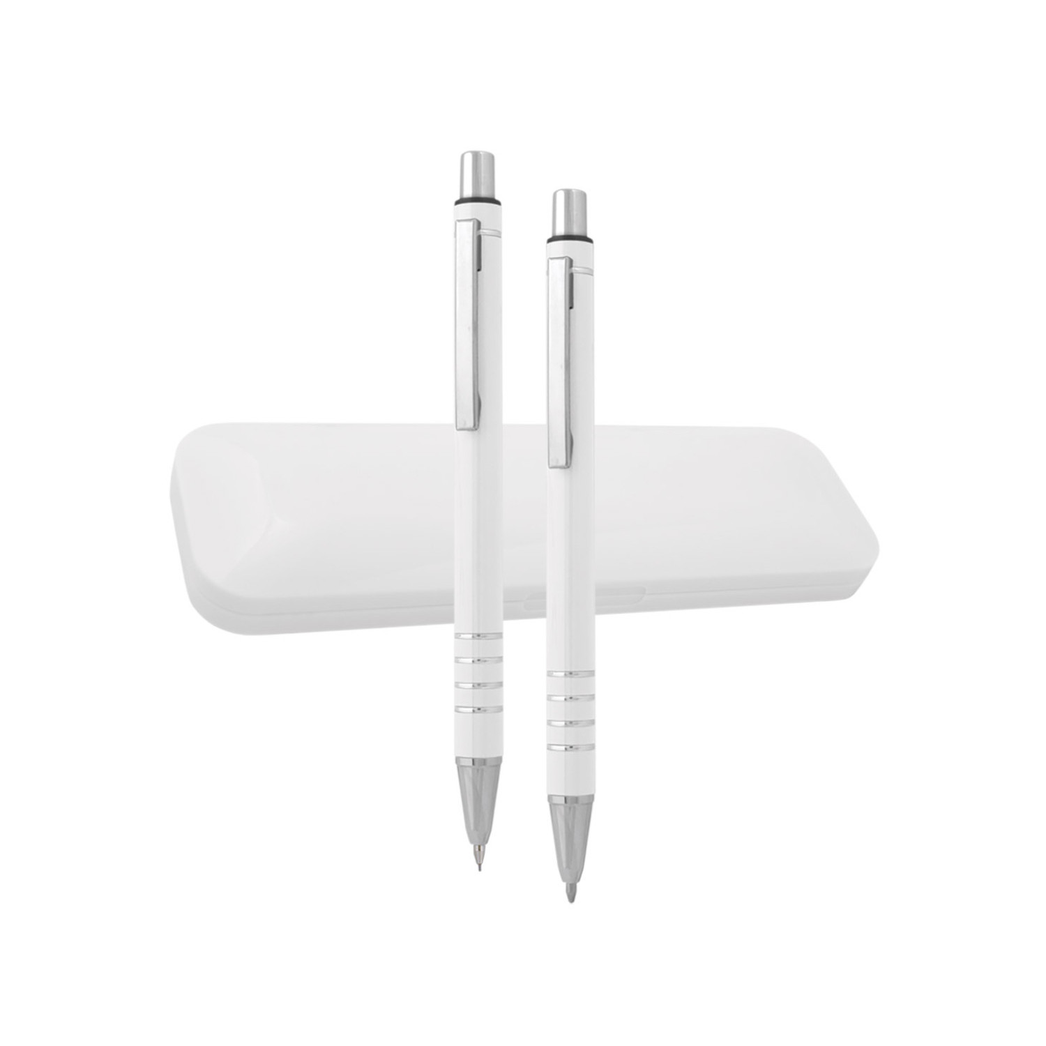 Комплект метална химикалка и автоматичен молив BMP-2D, бял