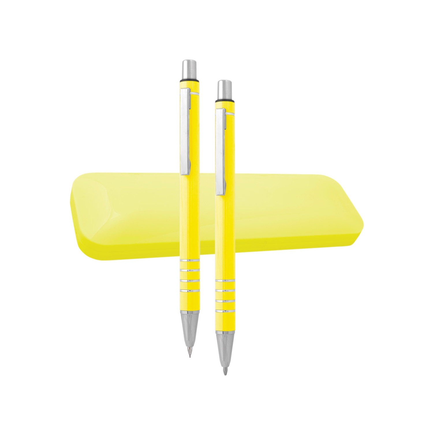 Комплект метална химикалка и автоматичен молив BMP-2D, жълт