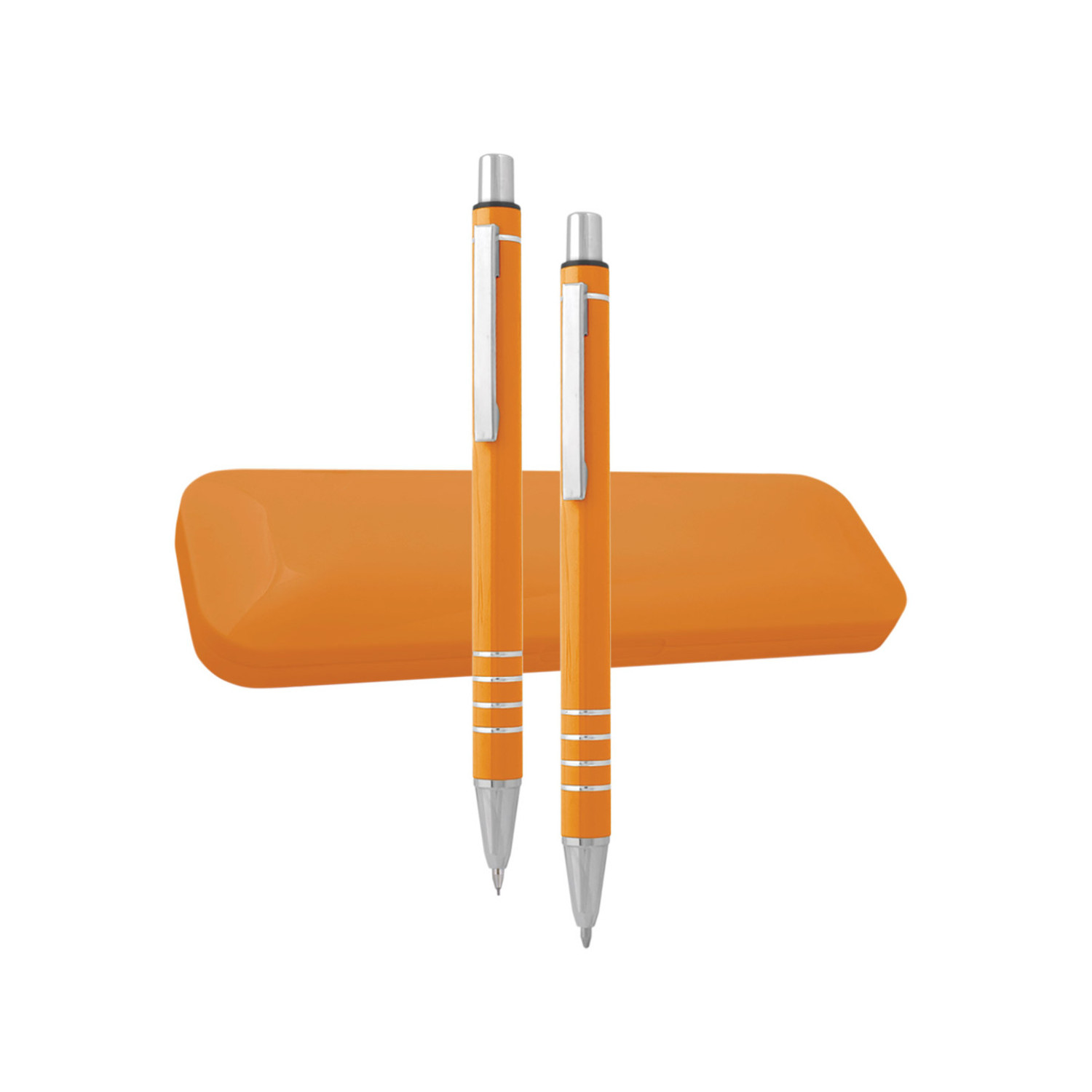 Комплект метална химикалка и автоматичен молив BMP-2D, оранжев
