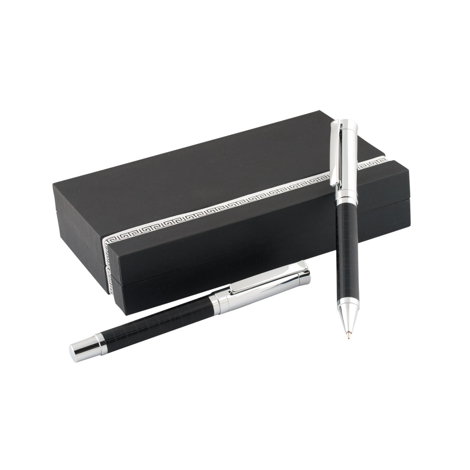 Комплект метална химикалка и ролер LABP-1226, черен и сребърен