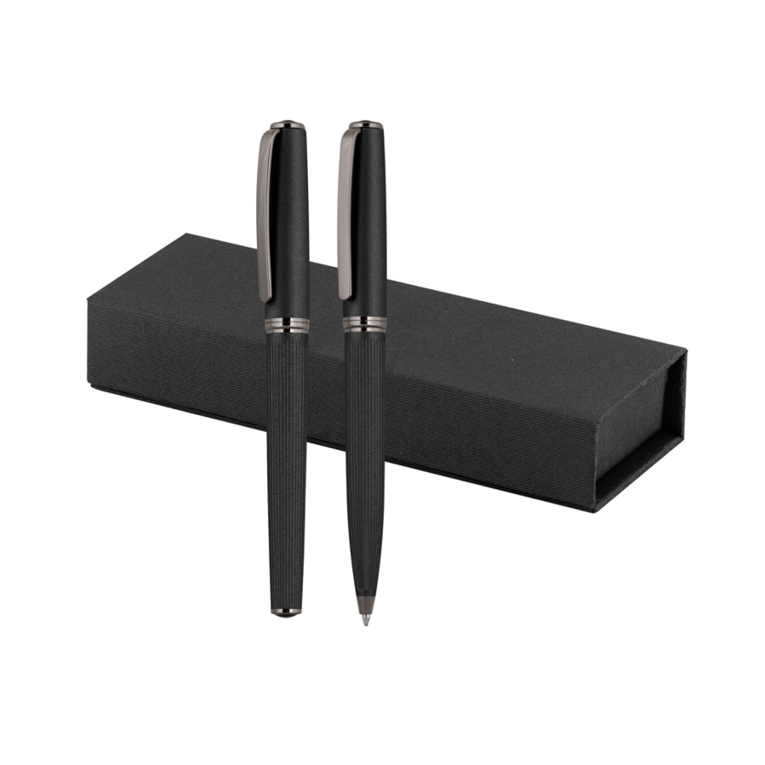 Комплект метална химикалка и ролер SET-9, черен