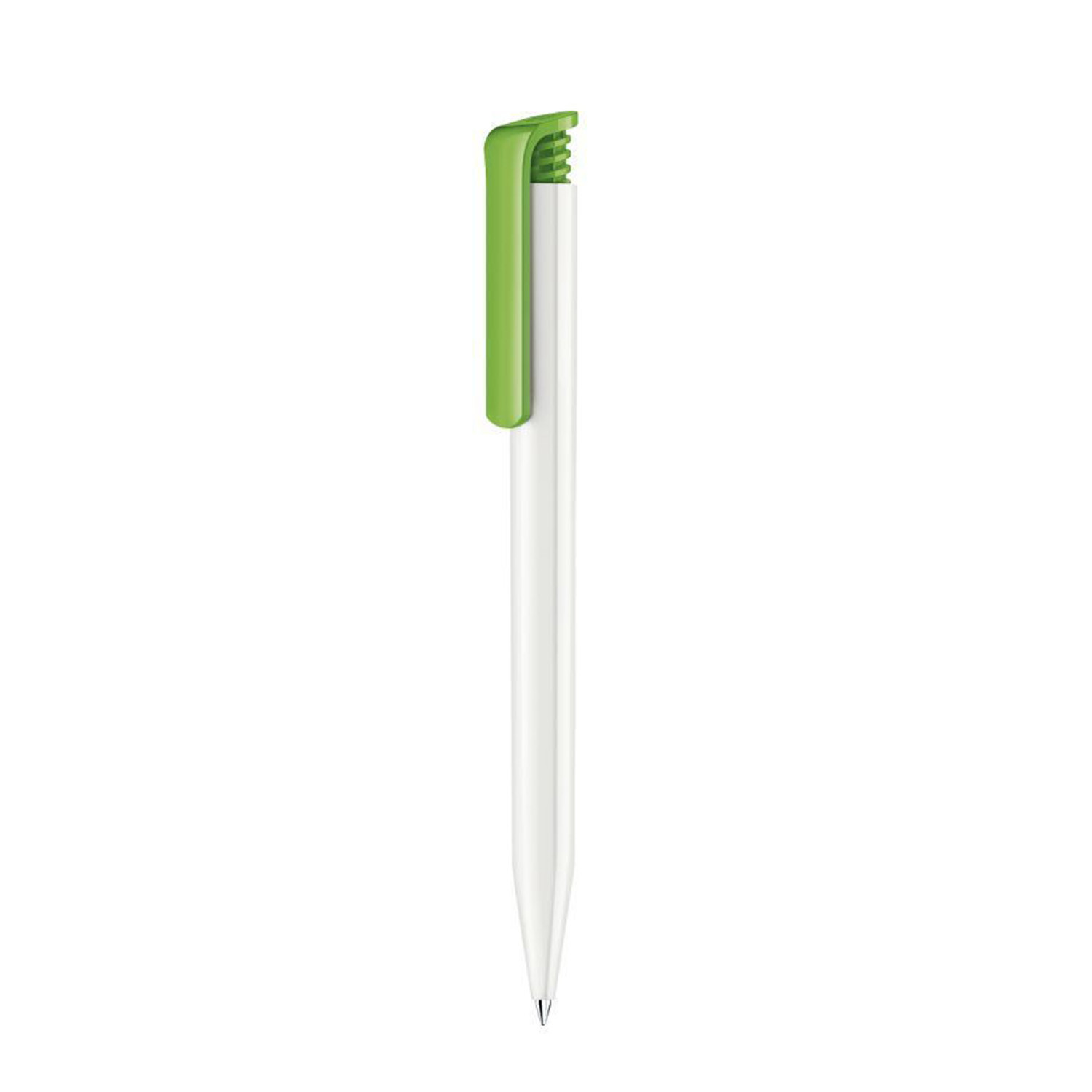 Пластмасова химикалка Senator Hit Polished 2955, бял със светло зелен клипс