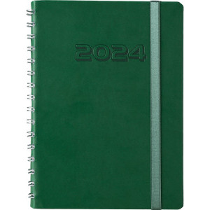 Календар бележник Спирала Лукс, зелен