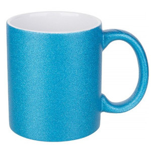 Синя керамична чаша, с глитер