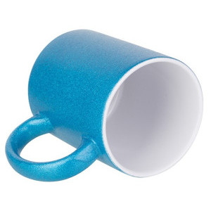 Синя керамична чаша, с глитер